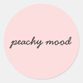 Sticker Rond Just Peachy Cute Minimalist Script Design
