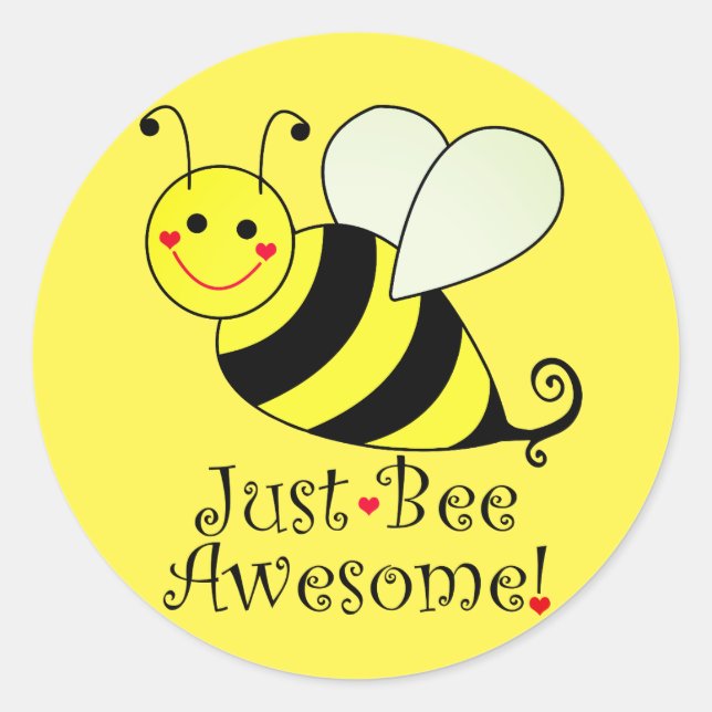Sticker Rond Juste Avoir Awesome Bumble Jaune Abee (Devant)