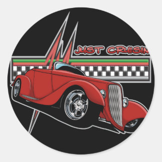 Sticker Rond Juste Cruisin Hot Rod