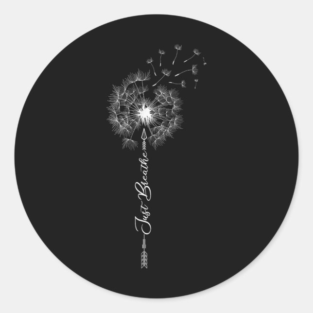 Sticker Rond Juste Dandelion Tattoo Motif Arrow Respire Dandeli (Devant)