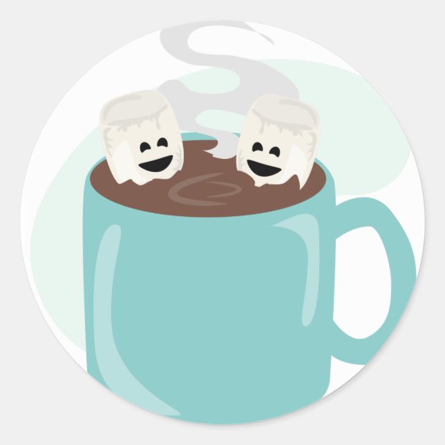 Sticker Rond Juste des marshmellows au chocolat (Devant)