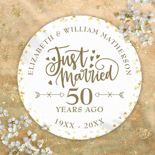 Sticker Rond Juste marié 50ème anniversaire de Mariage