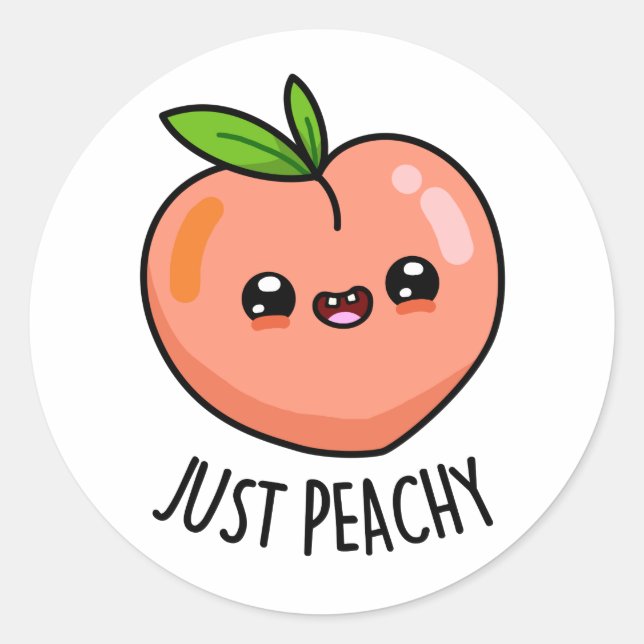 Sticker Rond Juste Peachy Funny Peach Pun (Devant)