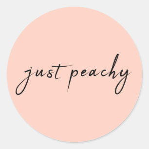 Sticker Rond Juste Peachy   Script minimaliste moderne