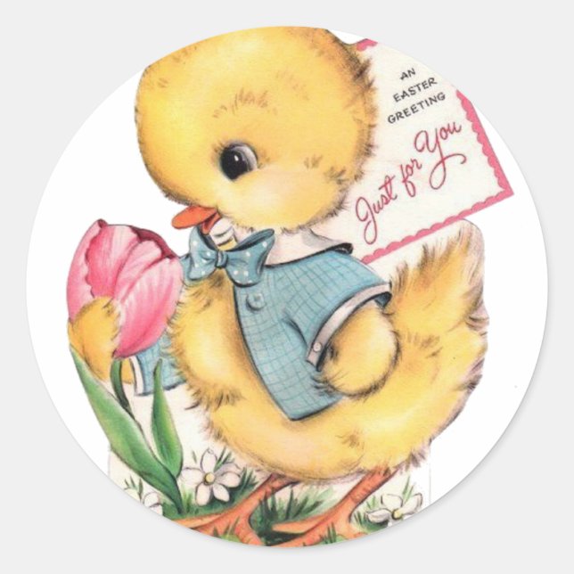Sticker Rond Juste pour vous Salutations de Pâques (Devant)