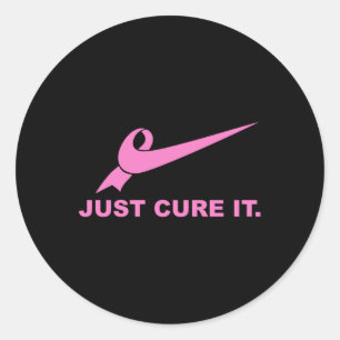 Sticker Rond Juste Traiter - Lutte De Sensibilisation Au Cancer