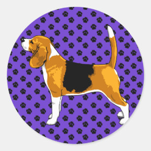 Sticker Rond Juste un Beagle