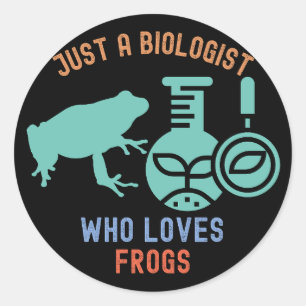 Sticker Rond Juste un biologiste qui aime les grenouilles, biol