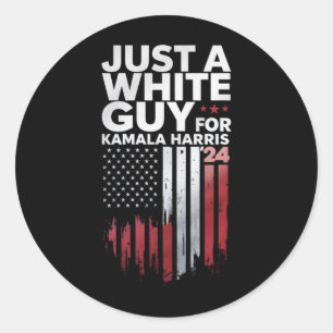 Sticker Rond Juste Un Blanc Pour Kamala Harris Election 2024
