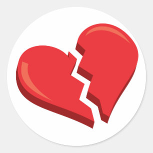 Sticker Rond juste un coeur brisé