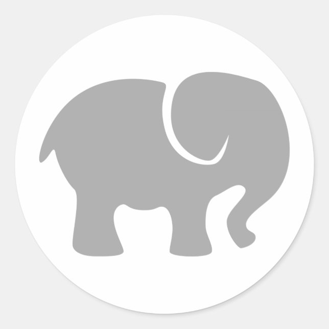Sticker Rond Juste un éléphant gris (Devant)