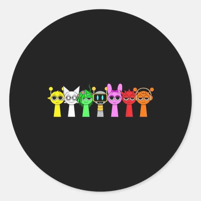 Sticker Rond Juste Un Garçon Qui Aime Sprunky Funny Sprunky Jeu (Devant)