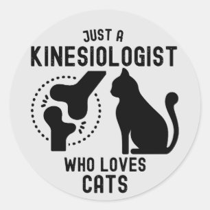Sticker Rond Juste un kinésiologue qui aime les chats