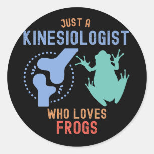 Sticker Rond Juste un kinésiologue qui aime les grenouilles