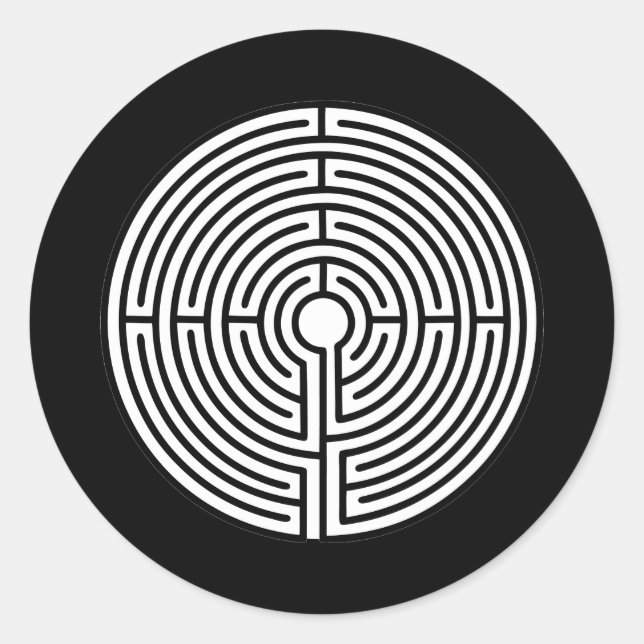 Sticker Rond Juste un labyrinthe en noir (Devant)