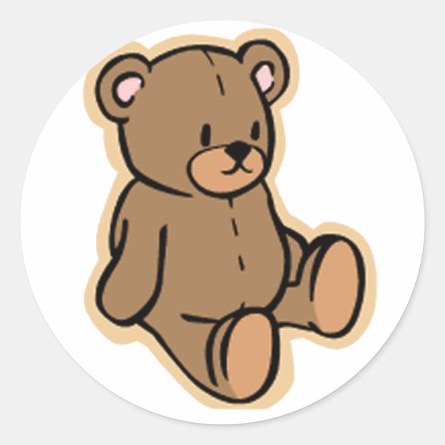 Sticker Rond Juste un ours en peluche (Devant)