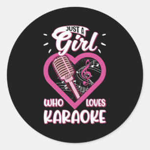 Sticker Rond Juste un qui aime le karaoké