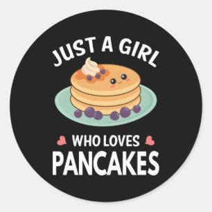 Sticker Rond Juste Un Qui Aime Les Pancakes Que Je Pancakes