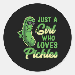Sticker Rond Juste Un Qui Aime Les Pickles Pickles Pickle