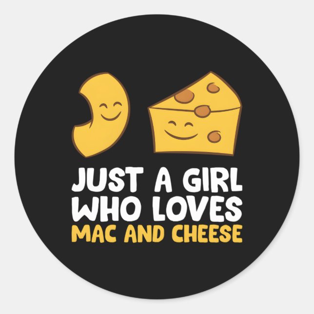 Sticker Rond Juste Un Qui Aime Mac Et Fromage Aiment Macaroni C (Devant)