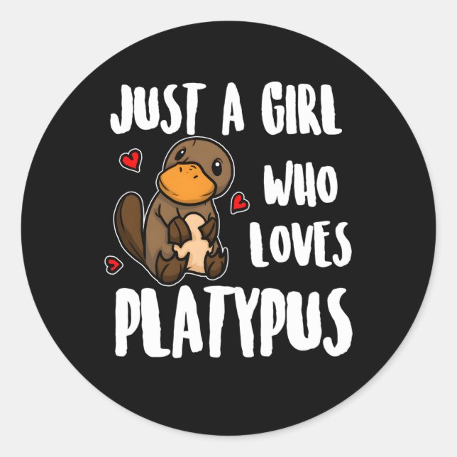 Sticker Rond Juste Un Qui Aime Platypus Platypus (Devant)