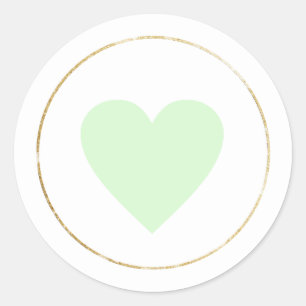 Sticker Rond Juste un simple petit Coeur vert d'amour minimalis