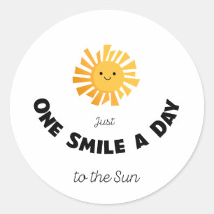 Sticker Rond Juste un sourire par jour au soleil