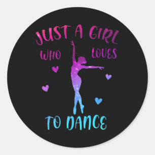 Sticker Rond Juste Une Fille Qui Aime Danser Mignonne Danse