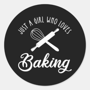 Sticker Rond Juste Une Fille Qui Aime Faire La Cuisine