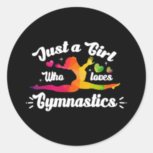Sticker Rond Juste Une Fille Qui Aime La Gymnastique