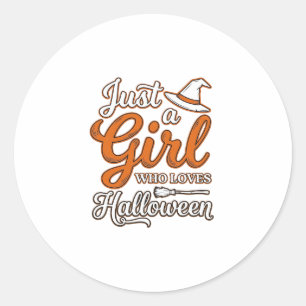 Sticker Rond Juste une fille qui aime le design vectoriel Hallo