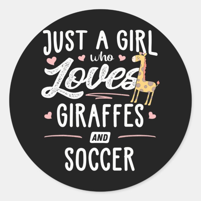 Sticker Rond Juste Une Fille Qui Aime Les Girafes Et La Girafe  (Devant)