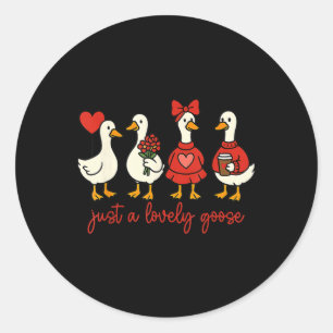 Sticker Rond Juste une oie adorable, une oie mignonne et idiote