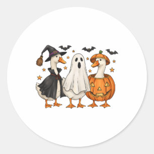 Sticker Rond Juste Une Oie Éffrayante Halloween Silencieuse Oie