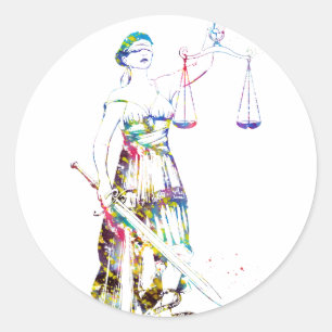 Sticker Rond Justice de la dame