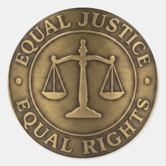 Sticker Rond Justice Égale Droits Égaux