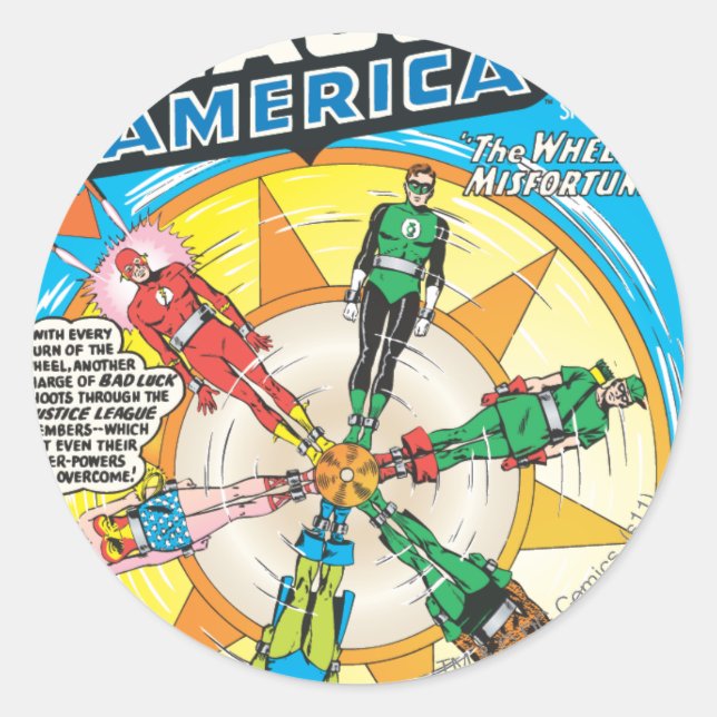 Sticker Rond Justice League of America Numéro 6 - Sept (Devant)