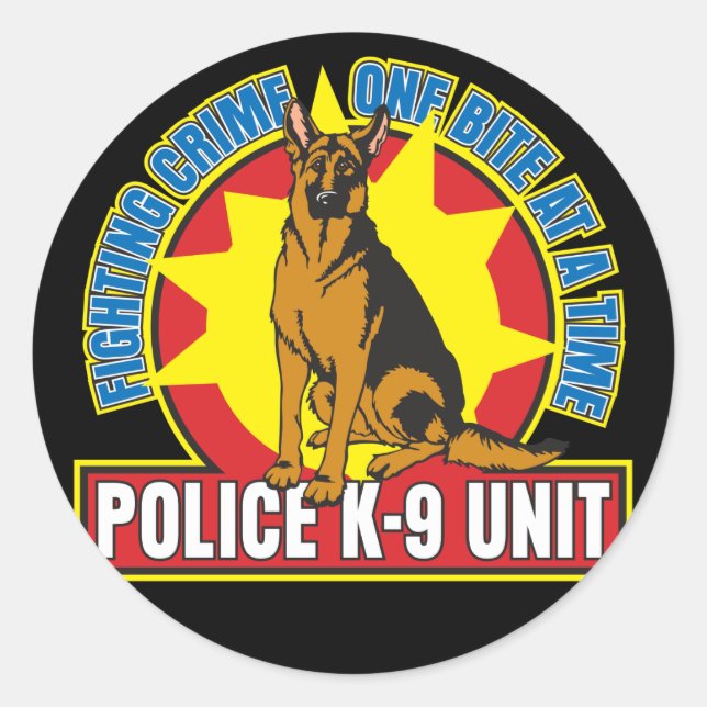 Sticker Rond K9 Allemagne Shepherd Bite (Devant)