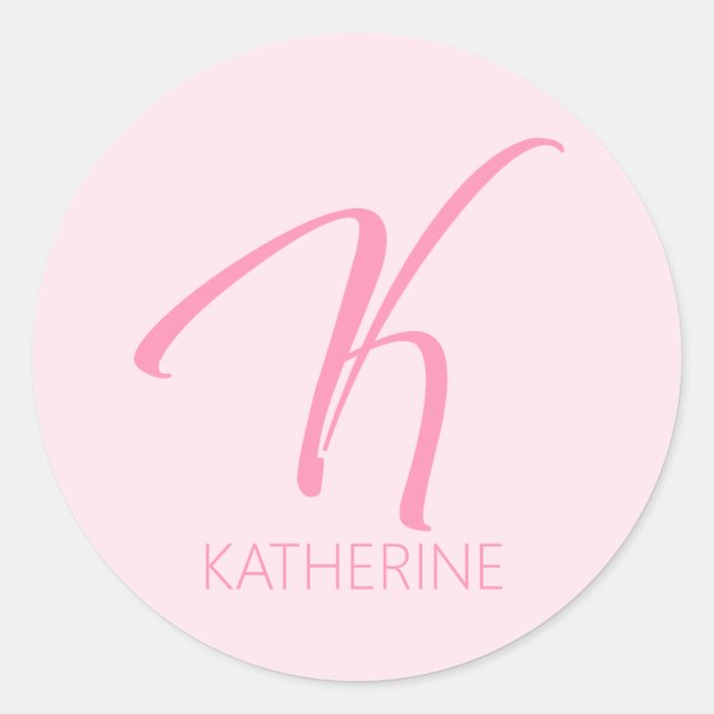 Sticker Rond K Monogramme personnalisé (Devant)