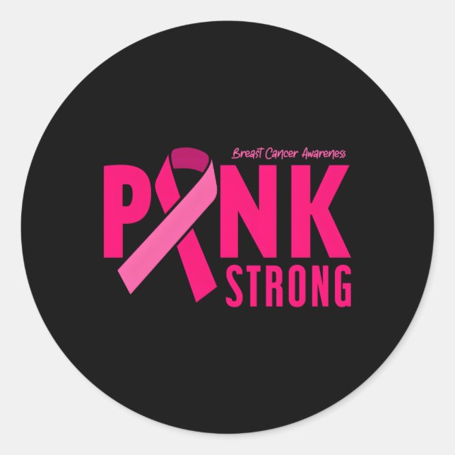 Sticker Rond K Sensibilisation forte au cancer du sein (Devant)