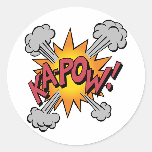 Sticker Rond KA-POW ! Graphique de bandes dessinées (Devant)
