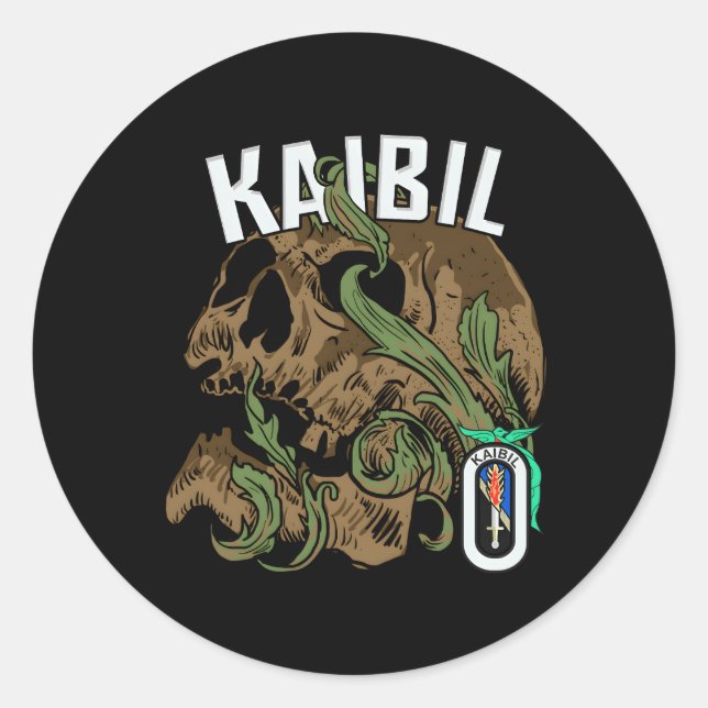 Sticker Rond Kaibil Guatemala Kaibiles Force Spéciale Fuerzas E (Devant)
