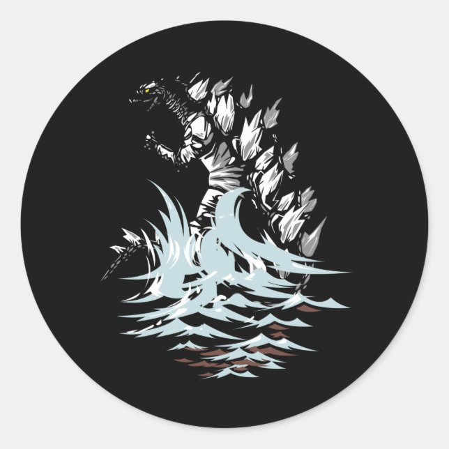 Sticker Rond kajiu gojira roi des monstres japon (Devant)