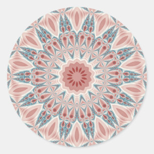 Sticker Rond Kaleidoscope Abstrait moderne Mandala Fractal Art