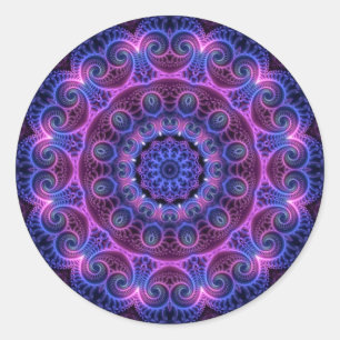 Sticker Rond Kaleidoscope Apophyse Coeurs Mandala