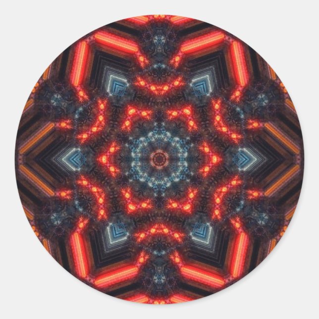 Sticker Rond kaléidoscope art géométriqueSticker (Devant)
