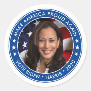Sticker Rond Kamala Harris 2020 Campagne bleue électorale Photo