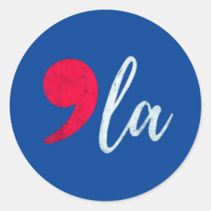 Sticker Rond Kamala Harris 2024 Président Comma La Funny