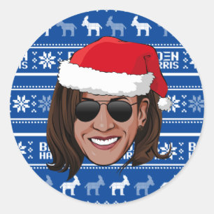 Sticker Rond Kamala Harris Aviators Holiday
