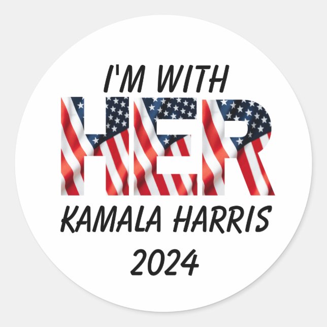 Sticker Rond Kamala Harris élection américaine 2024 (Devant)